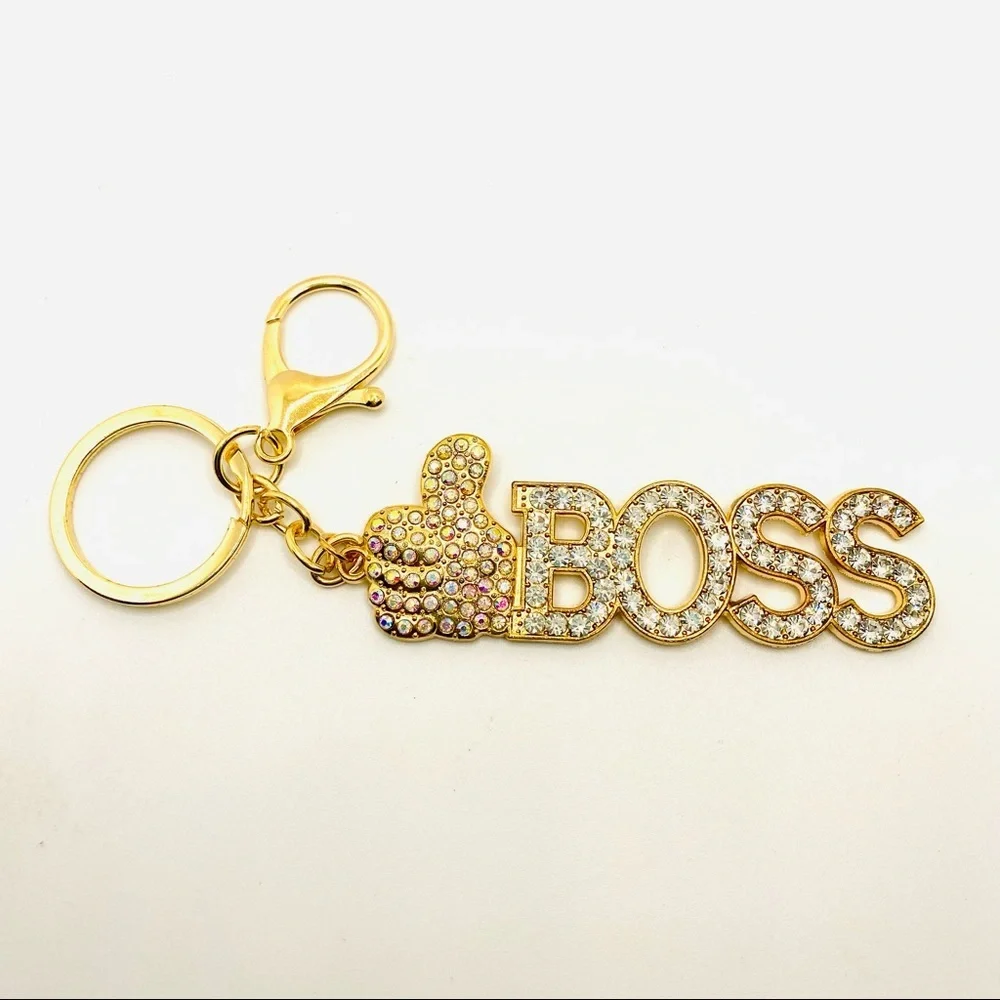 NWT Purse charm Keychain Boss in Crystal
